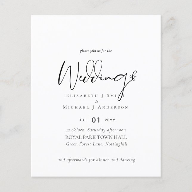 Simple Elegance Script Modern Wedding (Front)
