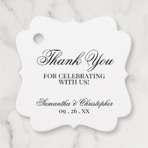 Simple Elegance Thank You Wedding Favour Tags