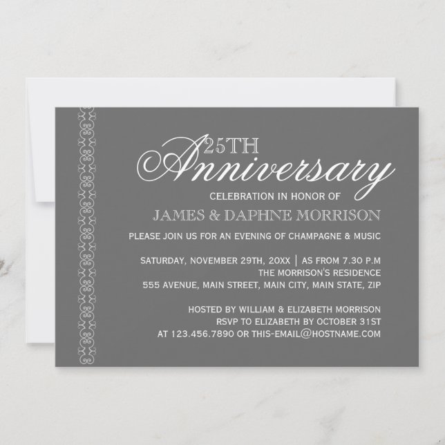Simple Elegance Wedding Anniversary Invitation (Front)