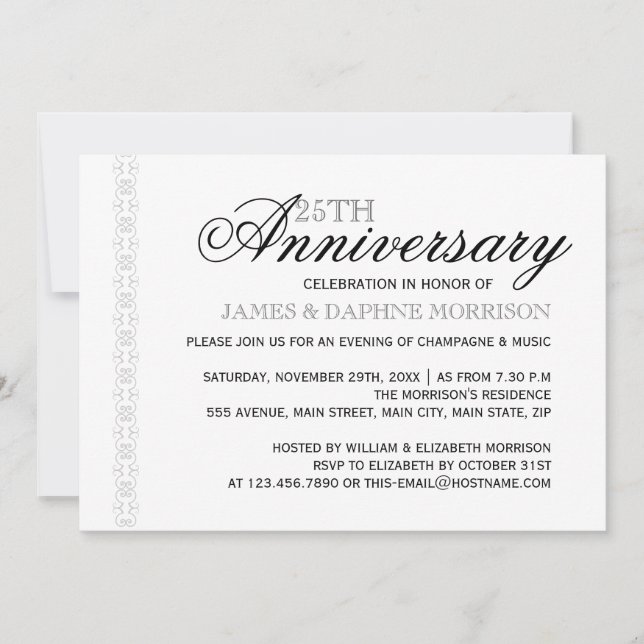 Simple Elegance Wedding Anniversary Invitation (Front)