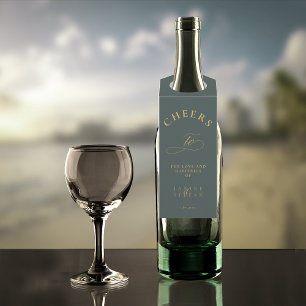 Simple Elegance Wedding Cheers Green ID1022 Bottle Tag