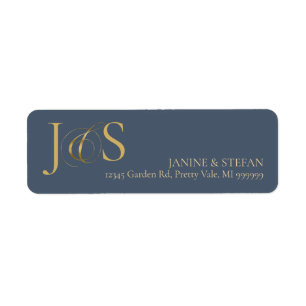 Simple Elegance Wedding Initials Blue ID1022