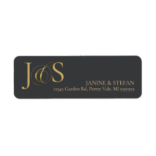 Simple Elegance Wedding Initials Charcoal ID1022