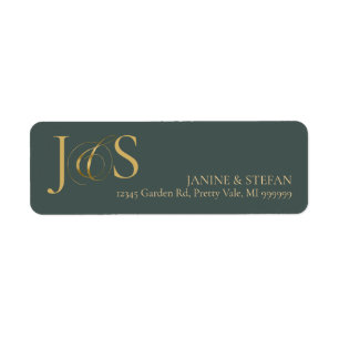 Simple Elegance Wedding Initials Green ID1022