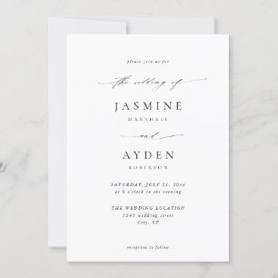 Simple Elegance Wedding- White Invitation