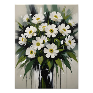 Simple Elegance: White Daisies in a Vase Photo Print