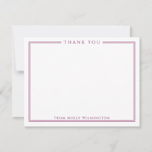 Simple Elegance Wine Red Thank You Note Card