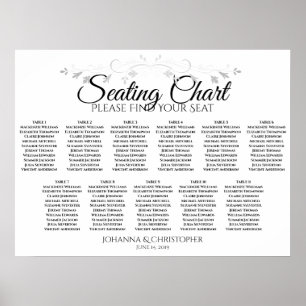 Simple Elegant 11 Table Wedding Seating Chart