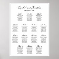 Simple Elegant 14 Table Wedding Seating Chart