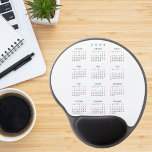 Simple Elegant 2024 Calendar Home Office Ergonomic Gel Mouse Mat<br><div class="desc">Custom, elegant script typography, simple plain black and white, yearly 2024 calendar, dust and stain resistant full year calendar mousepad / mousemat with ergonomic gel-pad wrist support and non-skid base, for home and office. Makes a great custom gift for your loved ones, mum, dad, husband, wife, son, daughter, brother, sister,...</div>