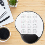 Simple Elegant 2025 Calendar Home Office Ergonomic Gel Mouse Mat<br><div class="desc">Custom, elegant script typography, simple plain black and white, yearly 2025 calendar, dust and stain resistant full year calendar mousepad / mousemat with ergonomic gel-pad wrist support and non-skid base, for home and office. Makes a great custom gift for your loved ones, mum, dad, husband, wife, son, daughter, brother, sister,...</div>