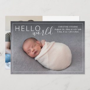 Simple Elegant 2 Photo Birth Announcement