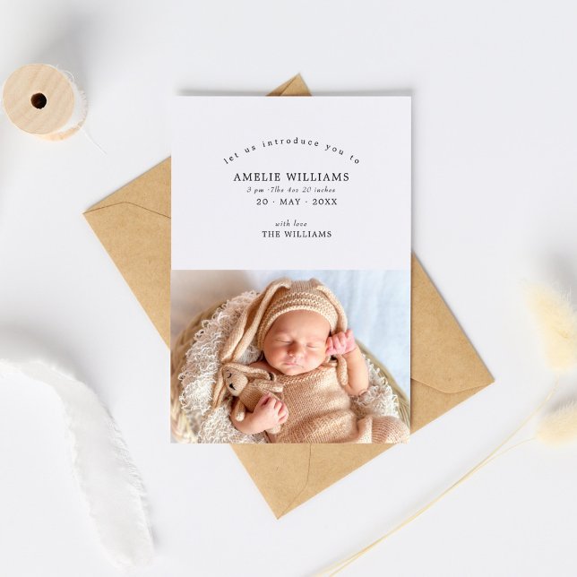 Simple Elegant 2 Photos New Baby Announcement (Creator Uploaded)