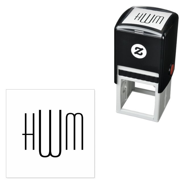 Simple Elegant 3 Initial Letter Monogram #9HV Self-inking Stamp (In Situ)