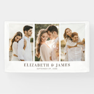 Simple Elegant 3 Photo Wedding Banner