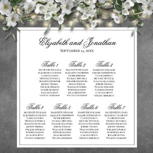 Simple Elegant 7 Table Wedding Seating Chart