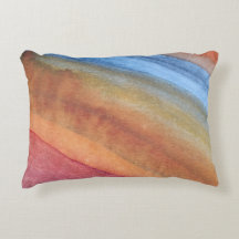 Simple Elegant Abstract Brown Blue Red Watercolor