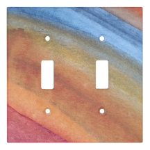 Simple Elegant Abstract Brown Blue Red Watercolor