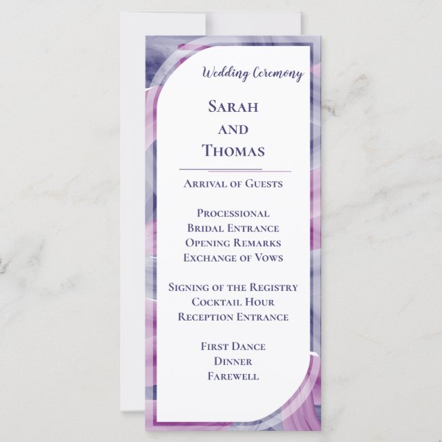 Simple Elegant Acrylic Painting Wedding Programs (Front)