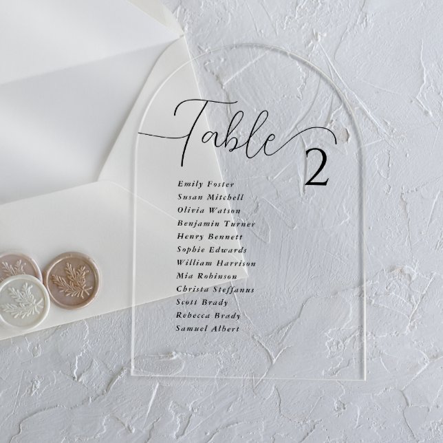 Simple Elegant Acrylic Wedding Seating Chart Cards (Creator Uploaded)