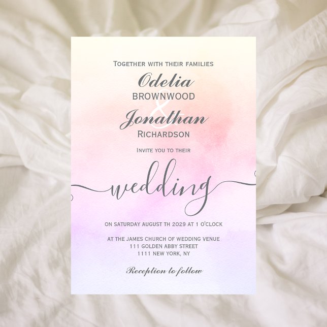 Simple Elegant Aesthetic Watercolor Wedding Invitation (Creator Uploaded)