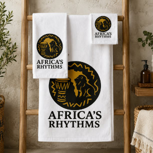 Simple Elegant African Tribal Drum Dance Towel Set