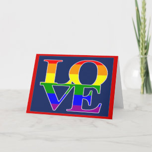 Simple Elegant and Beautiful Gay Pride Valentines Holiday Card