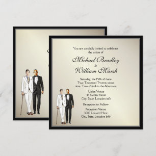 Simple Elegant Antique Gold Wedding Invite