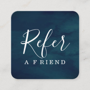 Simple Elegant Aqua Blue and White Referral