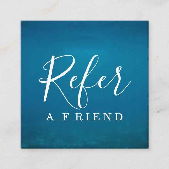 Simple Elegant Aqua Blue and White Referral (Front)