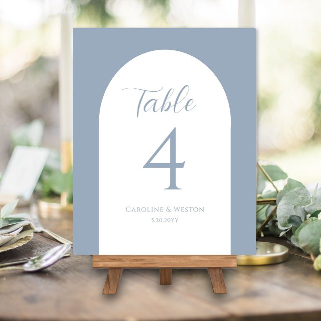 Simple Elegant Arch, Grey, Wedding Table Number Acrylic Sign (Creator Uploaded)