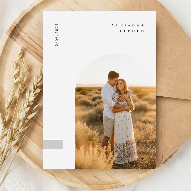 Simple Elegant Arch Photo Wedding Invitation (Creator Uploaded)