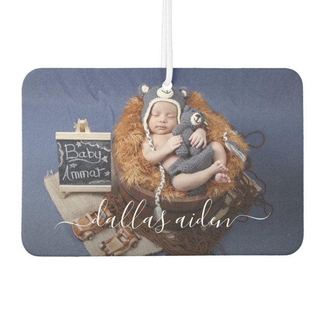 Simple Elegant Baby Photo Car Air Freshener (Front)