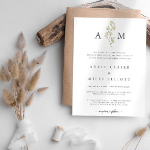 Simple Elegant Baby's Breath Wedding Invitation