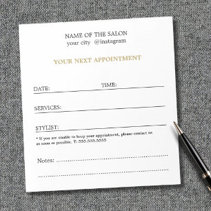 Simple Elegant Beauty Salon Appointment Notepad