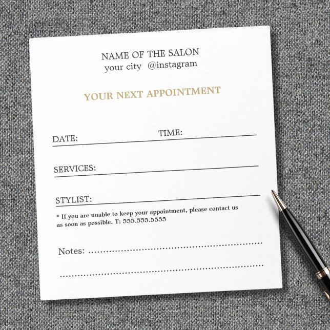 Simple Elegant Beauty Salon Appointment Notepad (Creator Uploaded)