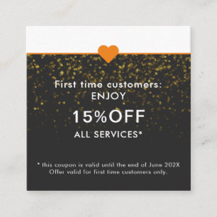 Simple Elegant Beauty Salon First Time Discount Card