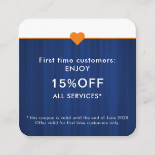 Simple Elegant Beauty Salon First Time Discount Card