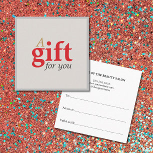 Simple Elegant Beauty Salon Gift Card