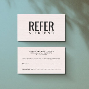 Simple Elegant Beauty Texture Light Rose Referral Card