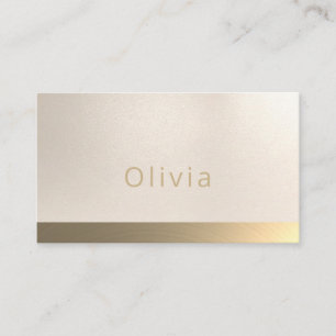 Simple Elegant Beige Faux Gold Professional Business Card