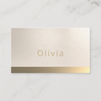 Simple Elegant Beige Faux Gold Professional Business Card