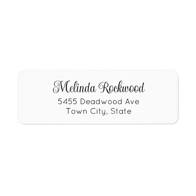 Simple & Elegant Black 2-Line Return Address (Front)
