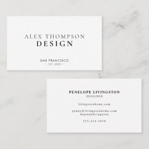 Simple Elegant Black and White Business Name Card