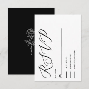 simple elegant black and white classic rsvp CARD