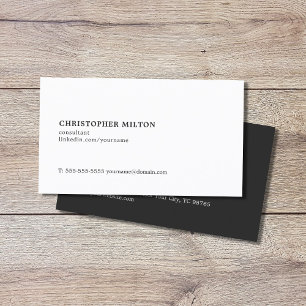 Simple Elegant Black and White Consultant Business Card