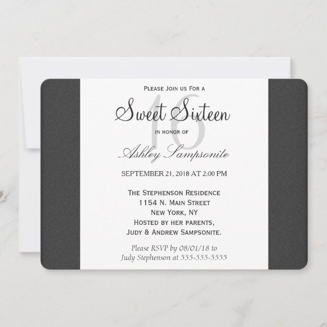 Simple Elegant Black and White Design Invitation (Front)