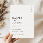 Simple Elegant Black and White Minimalist Wedding Invitation<br><div class="desc">This invitation features a clean, minimalist design with a sophisticated black and white colour scheme. The focus is on beautiful script calligraphy, ensuring your guests know they're invited to a truly exceptional occasion. Perfect for a modern or vintage wedding, this design conveys a sense of timeless class that will never...</div>