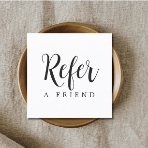 Simple Elegant Black and White Referral Card