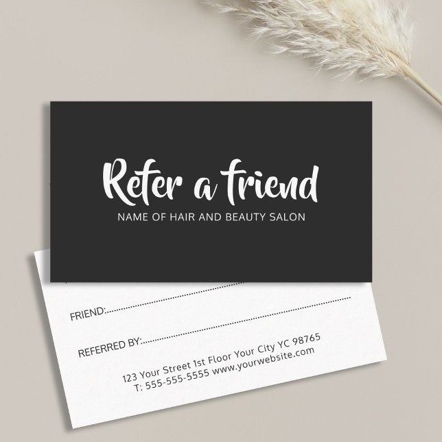 Simple Elegant Black and White Referral Card (Creator Uploaded)